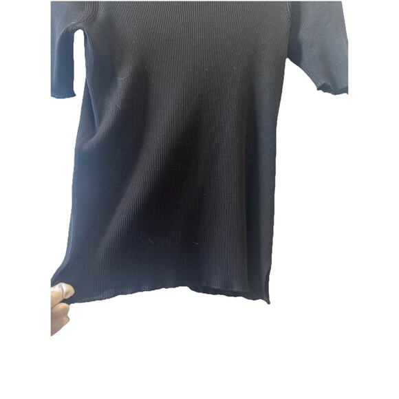 FENDI black Silk Short Sleeve Shirt With Leather Embellishment - Picture 15 of 16